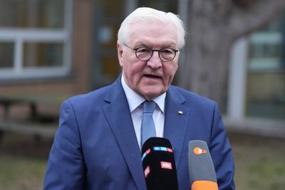 Bundestagswahl 2025, Stimmabgabe Bundespraesident Steinmeier-stock-foto