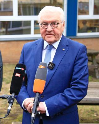 Bundestagswahl 2025 - Stimmabgabe des Bundespr?sidenten bei der Bundestagswahl-stock-foto