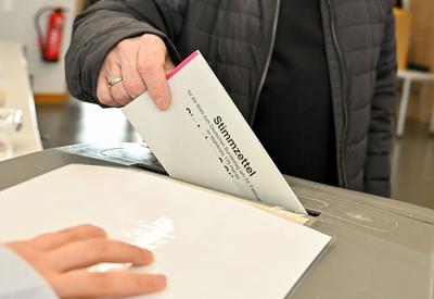 Lokal Hanau Impressionen zur Bundestagswahl,-stock-photo