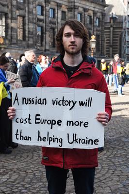 Amsterdam The Netherlands 23rd February 2025 On the third anniversary of the Russian invasion of Ukraine, Ukrainians and-stock-foto