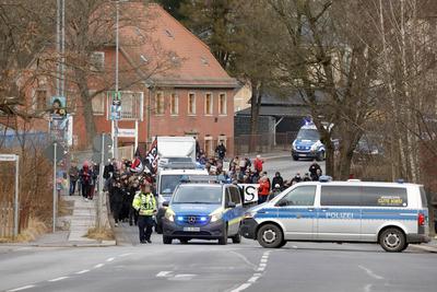 Demo gegen Rechts-stock-foto