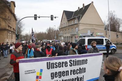 Demo gegen Rechts-stock-foto