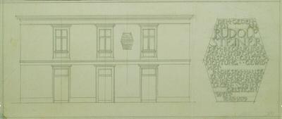 RECORD DATE NOT STATED  Alfred Castelliz Memorial plaque for Rudolf Steiner, design, view and attachment situation. Aqua-stock-foto