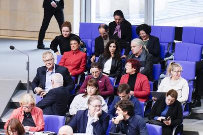 News Bilder des Tages Sitzung des Deutschen Bundestags, Gruppe der Linken und der BSW Sitzung des Deutschen Bundestags,-stock-photo