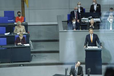 News Bilder des Tages Deutscher Bundestag 195. Sitzung Plenum und Debatte Aktuell, 26.11.2020, Berlin, Christian Lindner-stock-photo