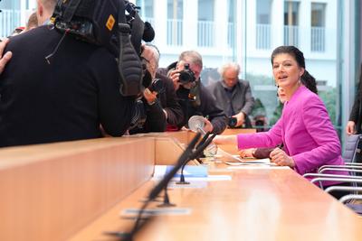 Pressekonferenz des BSW-stock-foto