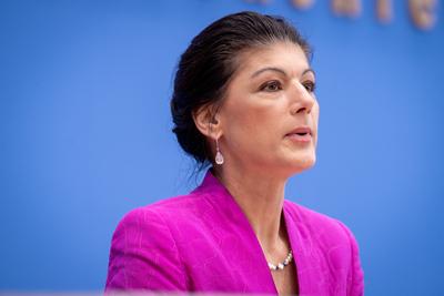 Bundespressekonferenz BSW Buendnis Sahra Wagenknecht - Zu den Bundestagswahlen-stock-foto