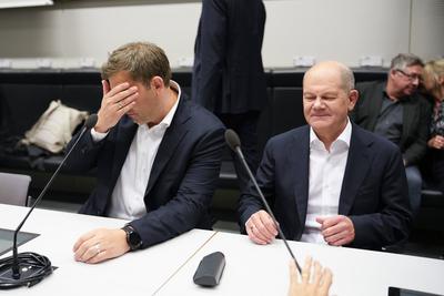 SPD-Bundestagsfraktion, nach dem Ampel Aus im Bundestag Fraktionssitzung SPD-Bundestagsfraktion, nach dem Ampel Aus, im-stock-foto