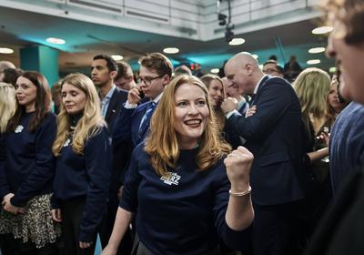 Wahlabend im Konrad-Adenauer-Haus-stock-foto