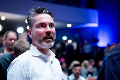 1. Parteitag Buendnis Sahra Wagenknecht - Vernunft und Gerechtigkeit Fabio de Masi, Finanzexperte, ehem. MdEP und MdB be-stock-photo