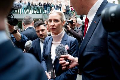 Bundespressekonferenz AfD - Zu den Bundestagswahlen-stock-foto