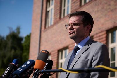 Berlin, Statement Buschmann und Faeser vor dem GTAZ Marco Buschmann (Bundesminister der Justiz) und Nancy Faeser (Bundes-stock-photo