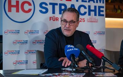 20250224 PK Heinz-Christian Strache - Aktuelles zur Wien-Wahl 2025-stock-photo