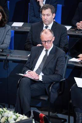 Trauerstaatsakt fuer den verstorbenen Wolfgang Schaeuble Praesidenten des Deutschen Bundestages a. D. im Deutschen Bunde-stock-foto