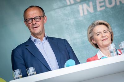 CDU-Wahlkampfveranstaltung zu Europawahl 2024 in Wunstorf-Steinhude am Steinhuder Meer bei Hannover in Niedersachsen CDU-stock-foto