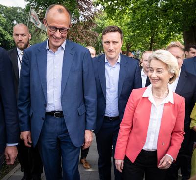 CDU-Wahlkampfveranstaltung zu Europawahl 2024 in Wunstorf-Steinhude am Steinhuder Meer bei Hannover in Niedersachsen Fri-stock-photo