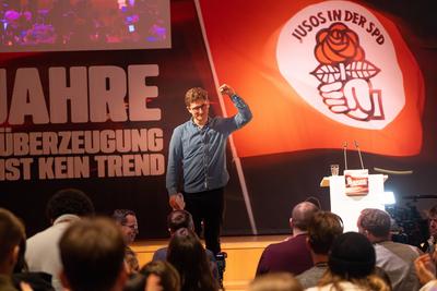 Juso-Bundeskongress 2024 in Halle (Saale) Philipp T?rmer, Juso-Bundesvorsitzender;Juso-Bundeskongress 2024 in Halle (Saa-stock-photo