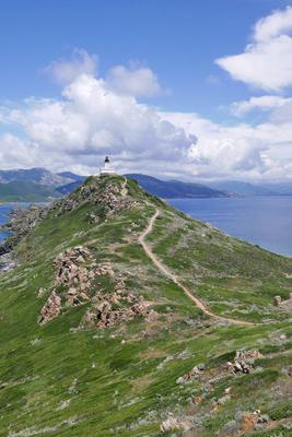 Holidays in southern Corsica. Holidays in southern Corsica. Discovery of the Sanguinaires Islands, next to the city of A-stock-foto