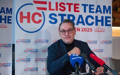 20250224 PK Heinz-Christian Strache - Aktuelles zur Wien-Wahl 2025-stock-photo