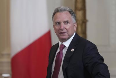 President Donald J Trump and President Emmanuel Macron of France hold a press conference-stock-foto