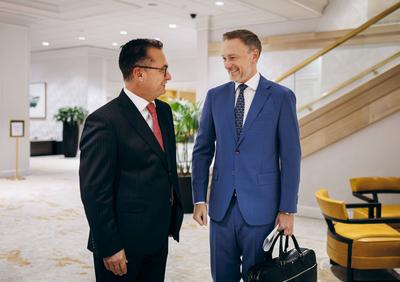 Christian Lindner (FDP), Bundesminister der Finanzen, und Joachim Nagel Prsident der Deutschen Bundesbank, aufgenommen b-stock-foto