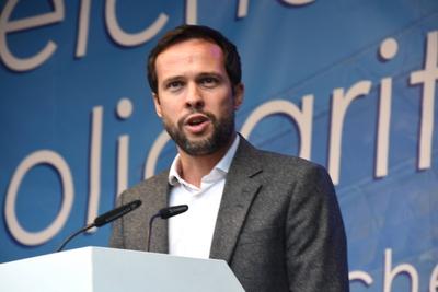 Martin Hagen, Landesvorsitzender der FDP Bayern Muenchen 10.07.2024 St. Jakobs-Platz,Zeichen der Solidaritaet mit der ju-stock-foto