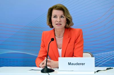 Deutsche Bundesbank. Pressekonferenz.-stock-foto