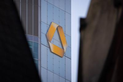 Der Commerzbank Tower in Frankfurt am Main-stock-foto