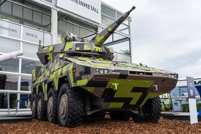 ILA Berlin Air Show 2024. BERLIN - JUNE 05, 2024: The Skyranger 35 is a short range air defence turret system developed-stock-foto