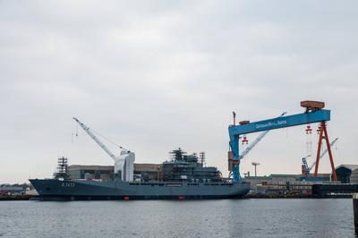 Kiel, Deutschland, 20. Febr. 2025 Kieler Hafen im Februar 2025 die Bonn, ein Versorgungsschiff der Deutschen Marine in d-stock-foto