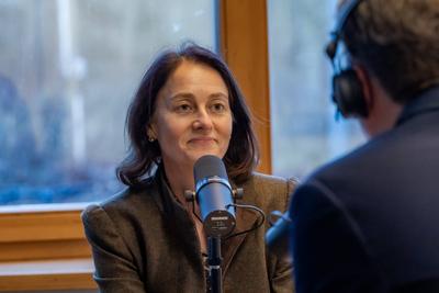 Bornheimer Ortsgespr?ch mit Katarina Barley - 26.02.2025-stock-photo