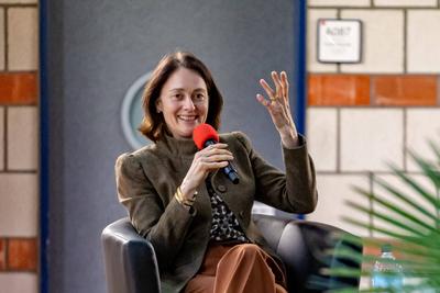 Bornheimer Ortsgespr?ch mit Katarina Barley - 26.02.2025-stock-foto