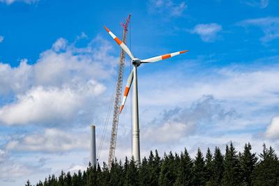 Windkraftanlage, Holzschl?germatte, Schauinsland, Freiburg, Baustelle, Symbolbild, Windkraftanlage, Windpark, Erneuerbar-stock-foto