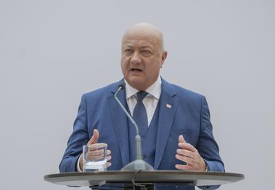 20250227 Praesentation des Regierungsprogramms-stock-photo