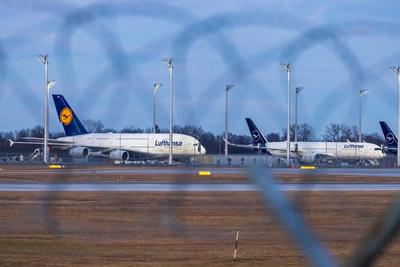 Flugausf?lle am M?nchner Flughafen  wegen Verdi-Warnstreik gestrichen, M?nchen, 27.02.2025-stock-foto