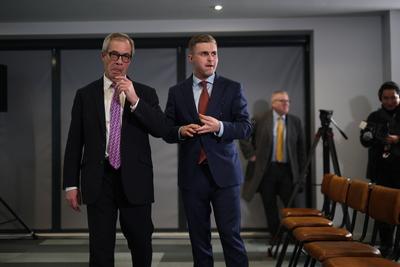 Reform Leader Nigel Farage announces new Mayoral Candidate-stock-foto