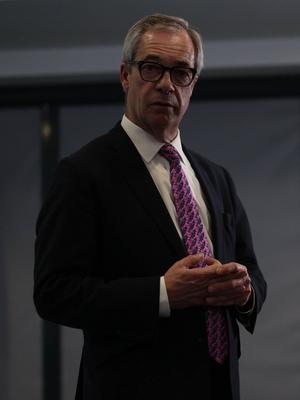 Reform Leader Nigel Farage announces new Mayoral Candidate-stock-foto