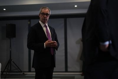 Reform Leader Nigel Farage announces new Mayoral Candidate-stock-foto