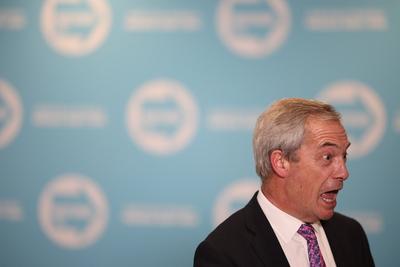 Reform Leader Nigel Farage announces new Mayoral Candidate-stock-foto