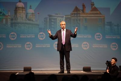 Reform Leader Nigel Farage announces new Mayoral Candidate-stock-foto