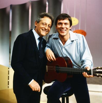 Musik macht Spa? Musik macht Spa?, Musikquiz im Vorabendprogramm, Deutschland 1983 - 1984, Moderator Hans Rosenthal mit-stock-photo