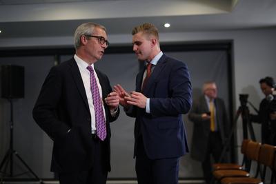 Reform Leader Nigel Farage announces new Mayoral Candidate-stock-foto