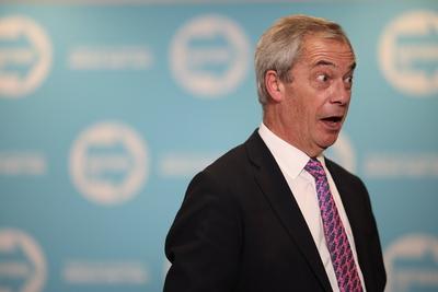 Reform Leader Nigel Farage announces new Mayoral Candidate-stock-foto