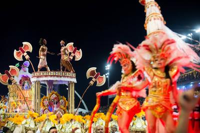 Samba Schools Parade Carnival SP 2025-stock-foto