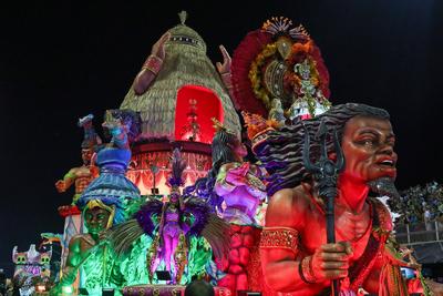 Samba Schools Parade Carnival SP 2025-stock-foto
