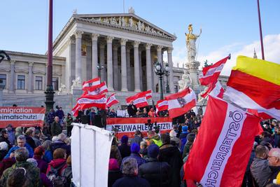 Wien, Europa, 1. M?rz 2025, Demonstration, Neuwahlen jetzt!, Protest, ?VP, SP?, NEOS, Regierungskritik, Wahlkampf, polit-stock-photo