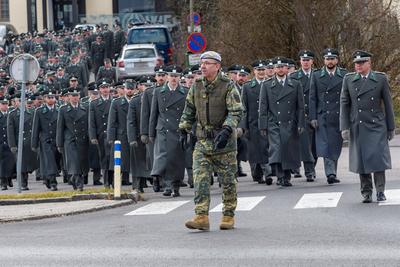 enns, austria, 28 feb 2025, military event, tag der wachtmeister, 400 soldiers sworn in the military in the position of-stock-foto