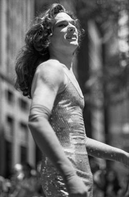 man in drag during NYC Pride March in New York City, USA on June 28th 1992 *** man in drag during NYC Pride March in New-stock-foto