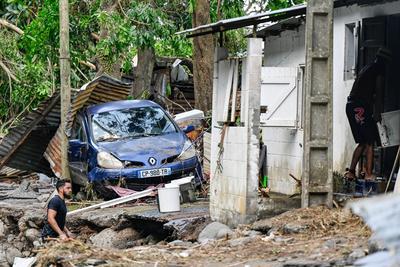 Reunion: Les degats du Cyclone Garance-stock-foto