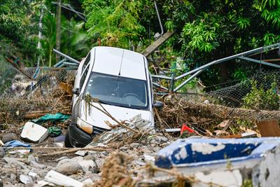 Reunion: Les degats du Cyclone Garance-stock-foto